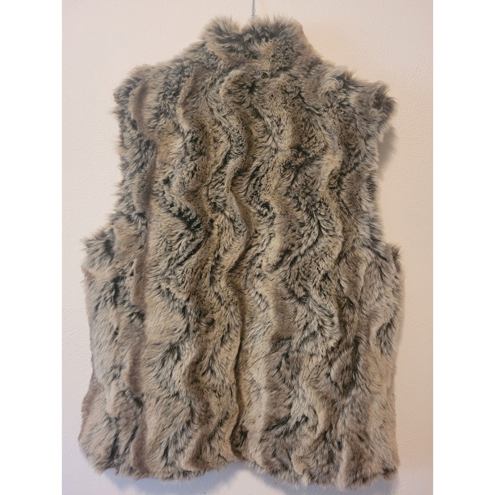 Reversible Womens Faux Fur Vest Zip Closure Size‎ Large - Picture 2 of 7